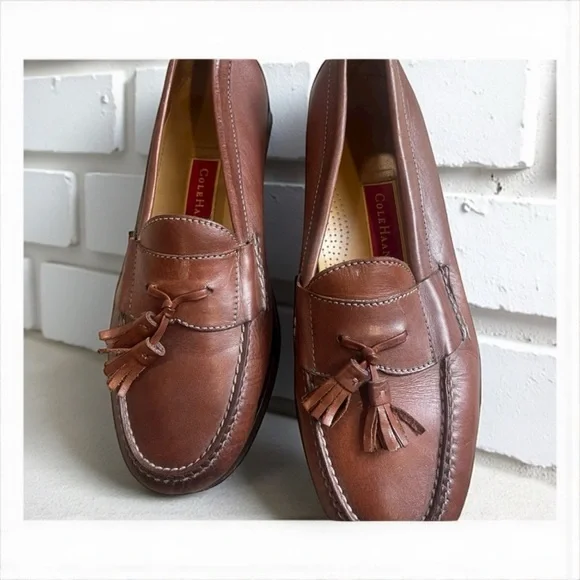 Cole Haan Pinch Tassel Loafers Men's Brown Leather Slip On Dress Shoes Size 11 - Picture 10 of 10